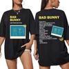 Футболка с туром альбома рэпера Bad Bunny для мужчин и женщин, хипстерские футболки, уютный хлопок, свободная повседневная футболка
