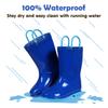 Fashion Litfun 2025 New Children Rain Boots Waterproof Non-slip Kids Shoes Rubber Boots With Easy-On Handles Soft Sole Unisex Rain Shoes