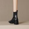 Ретро короткие сапоги осень и зима новые толстые каблуки ботинки Martin квадратные женские сапоги на высоком каблуке