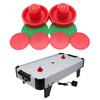 4Pcs Air Hockey Table Goalies with Puck Felt Pusher Grips Mallet Grip Red 96mm