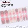 16Tips Non-toxic Gel Nail Strips Full Cover Shining Cherry Design Baking-Free DIY Self-Adhesive Manicure Decoration Nail Art