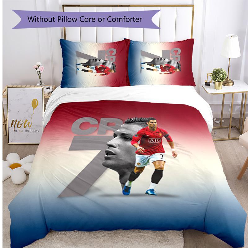 Cristiano Ronaldo Printed Bedding 3 Piece Set Cozy Breathable Bed Cover Set as Housewarming Holiday Gift