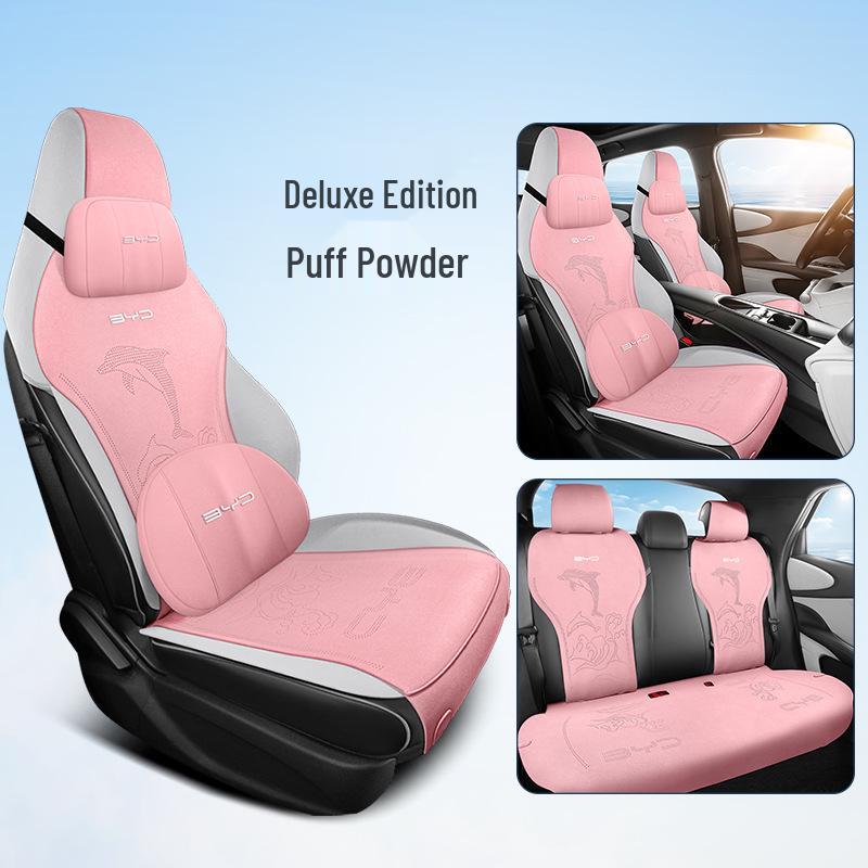BYD Dolphin All-Season Suede Car Seat Cushion - Half-Wrap Waist Support Fashion Interior Pad