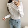 New Arrivals Open Run Women High Neck Slim FiT Basic Long Sleeve T shirT