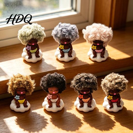 Reliable Companion Toy Mini Doll Figurine Small Resin Little Baby Desktop Warm Appearance Ornament for Car Dashboard Home Office Desk Shelf Decor