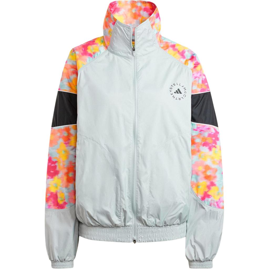 Adidas Stella McCartney Track Top Retro Sports Loose Fit Double-Sided Zipper Full Zip Stand Collar Jacket Women Jackets Silver IX1703
