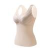 Winter Women Thermal Vest with Chest Pads Seamless Velvet Fast Temperature Lock
