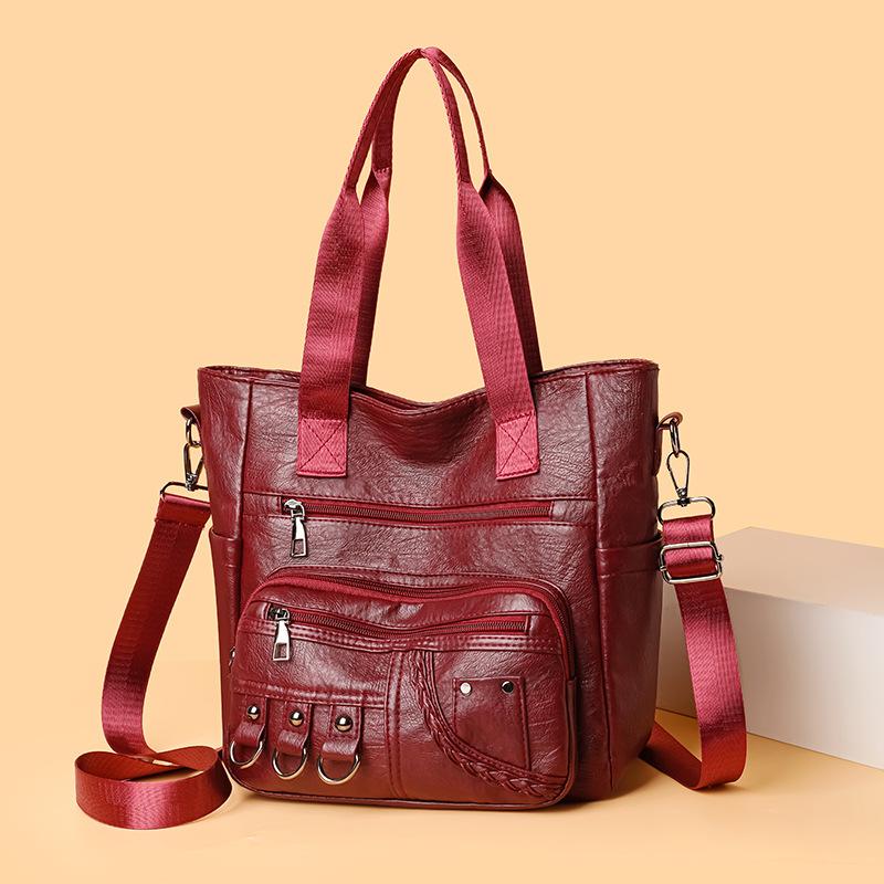 Новая городская простая женская сумка-мессенджер из мягкой кожи, портативная на плечо, большой вместимости, сумка для мамы