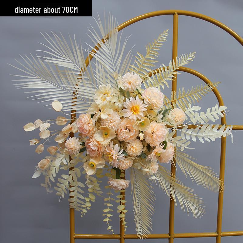 Wedding Aisle Floral Arrangement: Artificial Flower Basket & Row Decoration