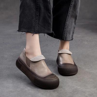 Лоферы из натуральной кожи в стиле ретро, ​​повседневная удобная женская обувь на плоской платформе с толстой подошвой