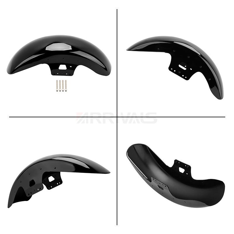 Motorcycle Steel Front Fender Mudguard Cover Protector Splash Gloss Black For Harley Touring Road King Street Glide 2014-2023