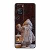 Christmas Phone Cases For Huawei P60 Pro P60 6.67"Case Black Silicone TPU Soft Cover For Huawei P60 Santa Claus TPU Bumper Funda