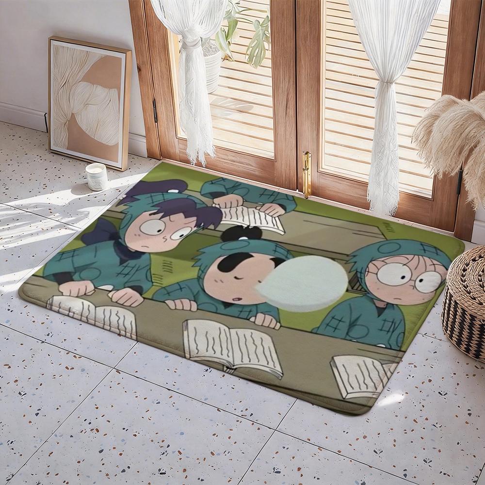 Anime N Nintama Rantarou Floor Mat Eco Flannel Doormat Non Slip Odorless Indoor Floor Rug Soft Short Plush Home Mat