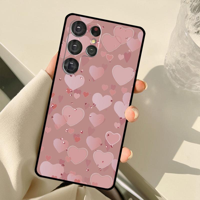Чехол в стиле 'Любовь Розовое Золото' для Samsung Galaxy S23 Ultra S21 S22 S24 S25 Ultra S9 S10 Plus S25 FE S20 FE Задняя крышка