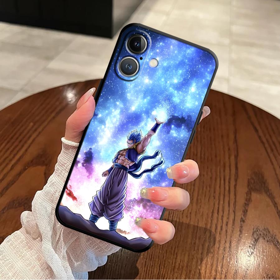 Чехол для iPhone 13 12 11 17 Pro Max XR 17Air 15 16 14 Plus 7 8 XS Max Черный Мягкий Чехол для Телефона Dragon Ball Сон Гоку Вегета Бирус