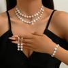 4pcs Wedding Women's Jewelry Set Rhinestone Necklace Bracelet Earrings Bridal Wedding Dress Accessories