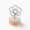 Decor Home Decoration Memo Card Round Wooden Holder Message Left Supporter Photo Frame Picture Clip