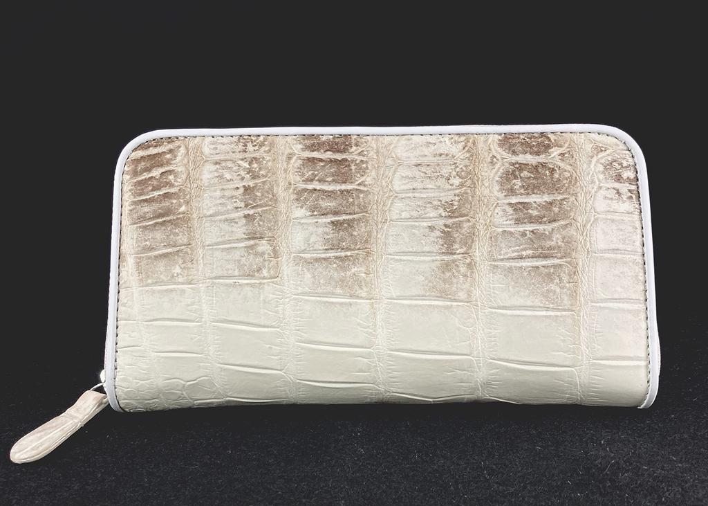 Himalayan Crocodile Genuine Leather Round Zipper Long Wallet for Men and Women