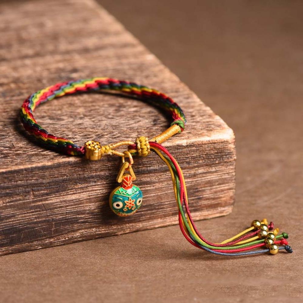 Цветной Цветной Плетеный Шнур Цинк Сплав Цинка Молиться о Благословениях Ручной Ремешок Девочки