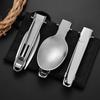 Portable Tableware Set Outdoor Stainless Steel Folding Tableware Set Camping Foldable Knife Fork Spoon Set Travel Tableware