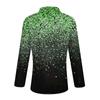 Women's Spring And Autumn Fashion Casual  Printed Zipper V-Neck Long Sleeve Shirt Tops