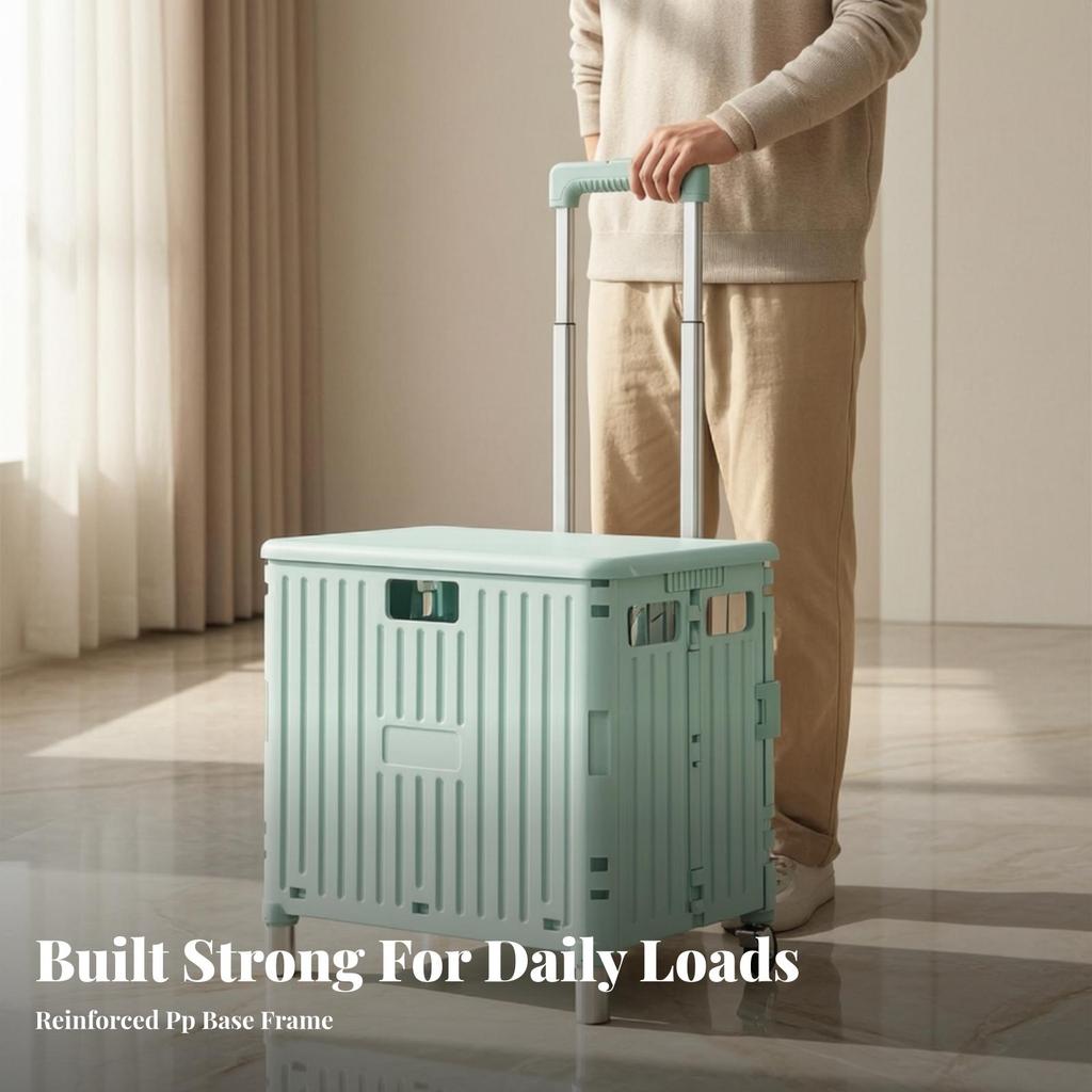 Heavy-Duty Collapsible Shopping Cart Sturdy Foldable Utility Reinforced