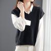 Women's Vest Top Spring Autumn New Outerwear Sweater Solid Color Versatile Fashionable Elegant Sleeveless Knit Vest