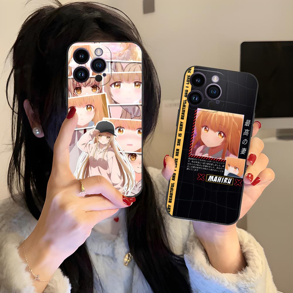 Ангел Махиру Шина Аниме Чехол для телефона для iPhone 16 15 14 13 12 11 X XR XS 8 7 Pro Max Plus Mini Цветной Роскошный Смартфон Красивый
