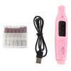 USB Electric Nail Drill Machine Portable 6 Polishing Heads Manicure Polisher Tool KitPink