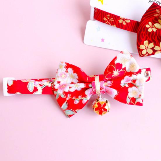 Ошейник для домашних животных в японском стиле, регулируемый отрывной воротник для домашних животных, кошек, собак, ошейники с бантом для