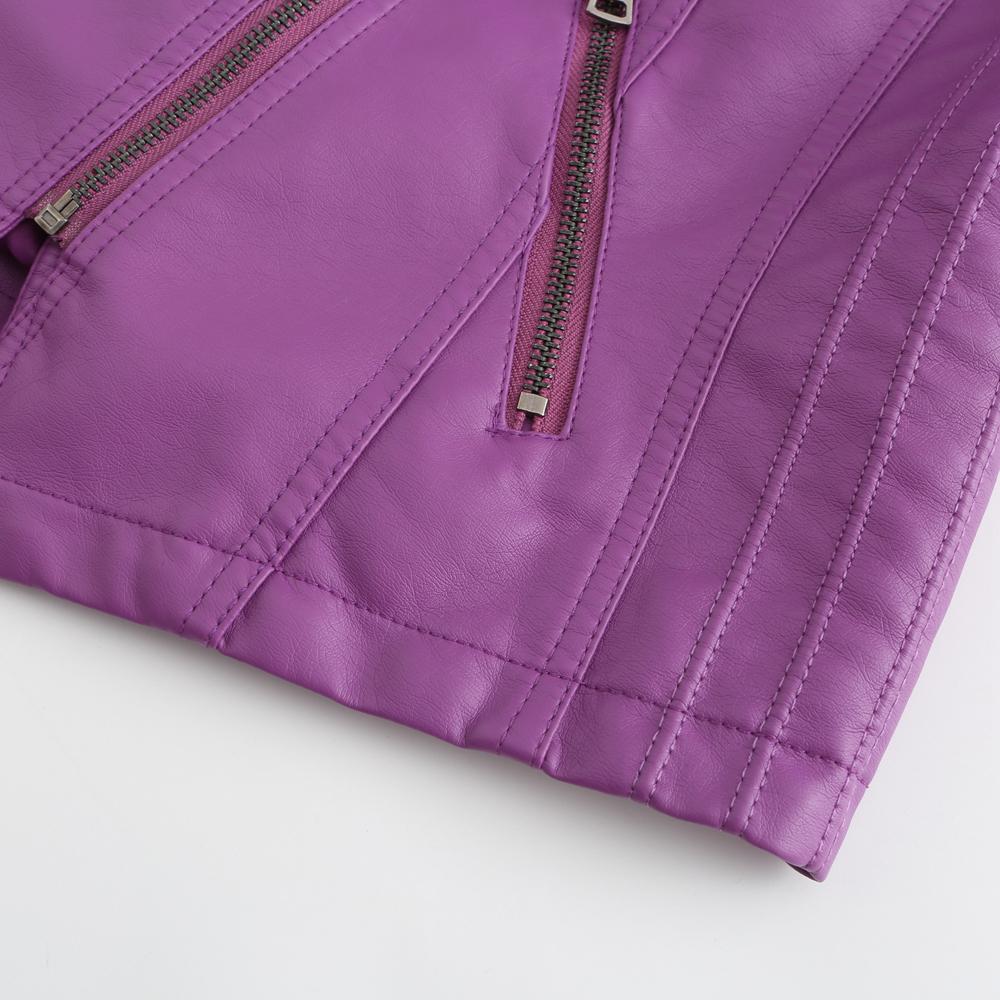 Women's Stylish Faux Leather Jacket Classic PU Moto Biker Fashion Zip Up Casual Short Coat Slim Outerwear with Retro Lacing Detail S-4XL Plus Size