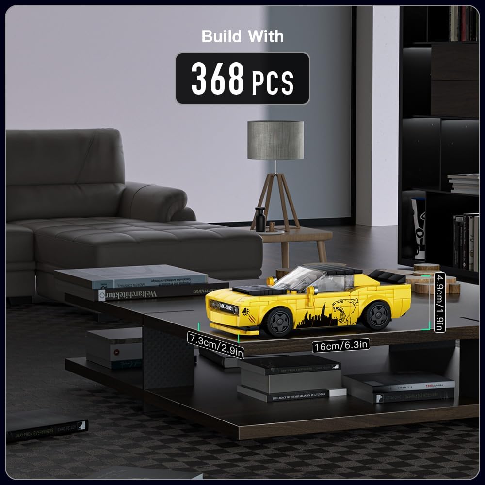 MOULD KING Speed Champion Challenger SRT Supercar 27051 Building Set Toy Collectible Model Car Block Children's Gift 8+(368 Pieces)