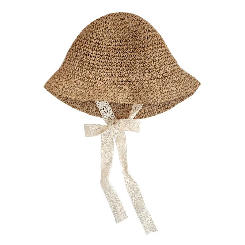 1PC Fashion Lace Baby Hat Summer Straw Bow Baby Girl Cap Beach Children Panama Hat Princess Baby Hats and Caps for Kids