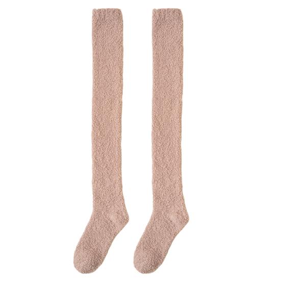 Women Thigh High Socks Extra Long Soft Leg Warmers Fuzzy Over Knee Boot Stockings Fleece Warm Plush Socks