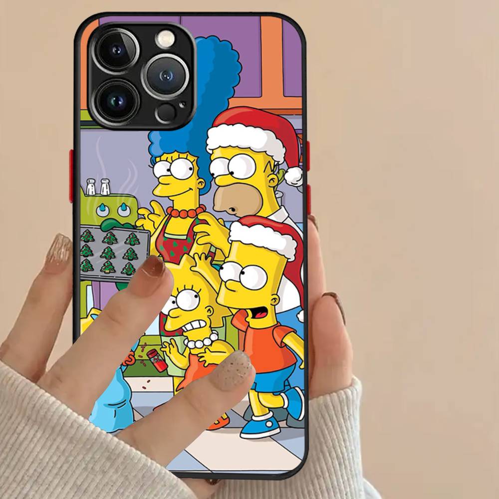 The S-Simpsons For iPhone 16 15 14 11 12 13 Mini Pro Max X XR XS Phone Case shockproof frosted