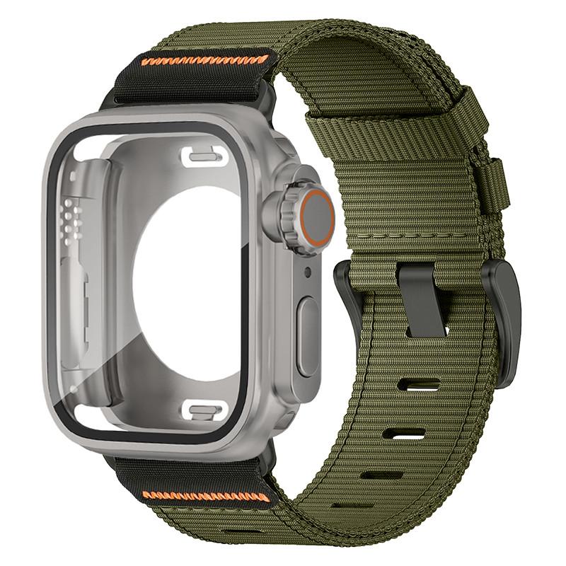Водонепроницаемый защитный чехол + нейлоновый ремешок для Apple Watch 11 10 9 8 7 6 SE3 5 4 Для Iwatch 46мм 42мм 45 44 41 40мм Устойчивый к царапинам