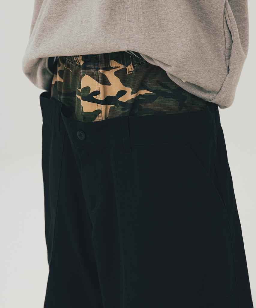 ANGLAN Double Waist Layered Pants - Camo