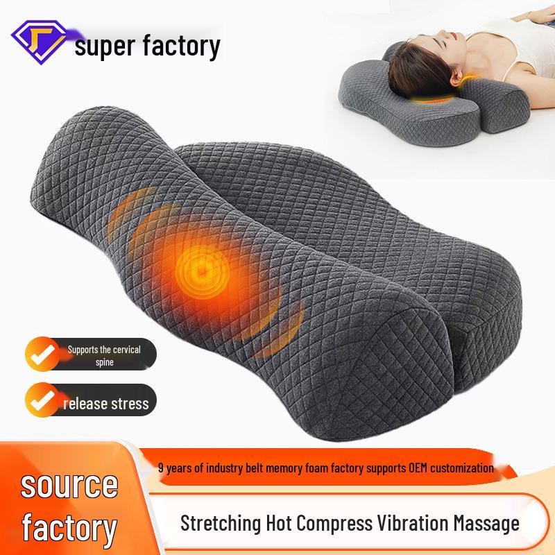 Подушка для шеи для путешествий: Подогреваемый шейный бандаж, пена с памятью для комфортного сна, съемный и моющийся для спящих на боку