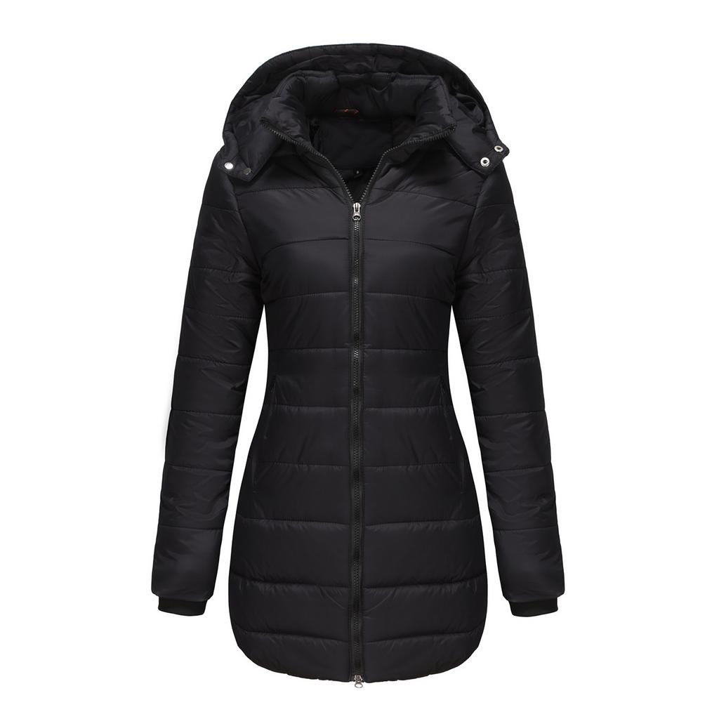 Women's Waterproof Cotton Loose Jacket, Autumn Winter Long Sleeve Parka Warm Cotton Coat, Detachable Hood, Multiple Colors Available