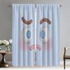 Шторы Детская Комната Милое Линейное Выражение Перегородка Домашний Интерьер Шторы 2 Штуки Штора для Гостиной Украшение на Хэллоуин