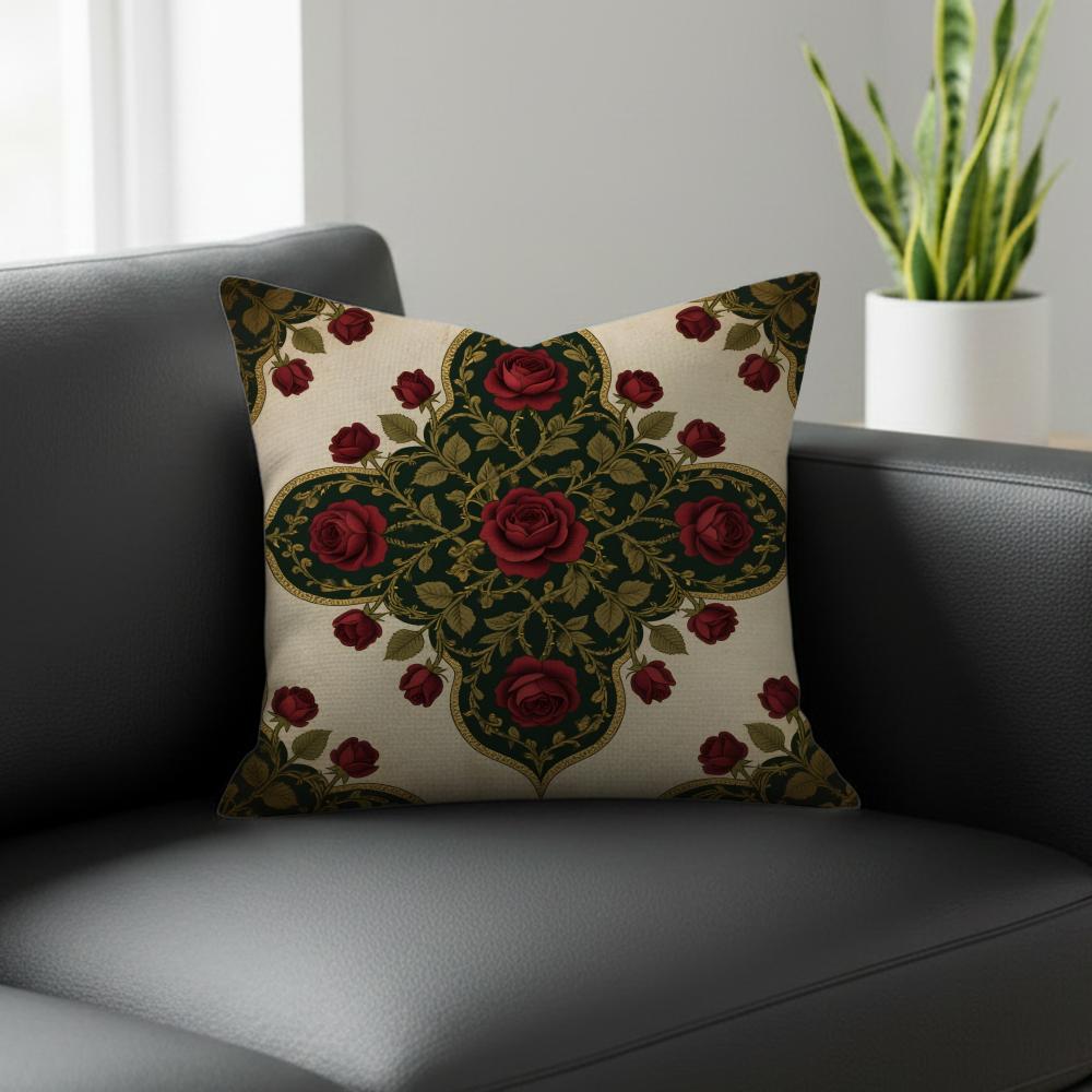 V-Victorian Style Cushion Cover Natural Linen Pillowcase Set, All-In-One Decor For Sofa, Bedroom & Chair