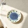 Manual Kitchen Grinding Tool Ceramic Garlic Grater Plate, Fruit Print Ginger Cheese Grinder, Mincer Multi-function Dish for Onion, Lemon, Vegetables,
