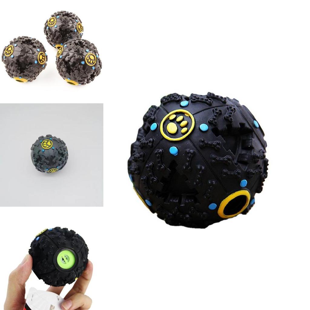 Захватывающий черный пищащий мячик-лакомство для собак. Идеален для жевания и здоровья зубов.