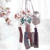 Sakura Glass Wind Chime Japanese Cherry Blossom Wind Chimes Outdoor Garden Decoration Home Door Bell Wall Hanging Decor
