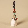 Бисерное Деревянное Резное Ключевое Кольцо Кот Плетеная веревка Брелок для ключей от машины Забавные Деревянные Куклы Котики Подвеска Студенты