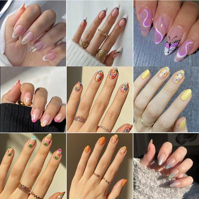 Y5 Wear Nail Simple Wind Wear Nail Постепенное изменение линии дизайна ногтей Готовые накладные ногти