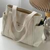 Minimalist Female Student Large Capacity Commuting Tote Bag Canvas Shoulder Bag For Women Portable Handbags CLE