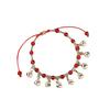 New Red Rope Woven Nine Bells Crystal Anklet Will Ring Women's High-end Temperament Retro Hidden Silver Foot Chain
