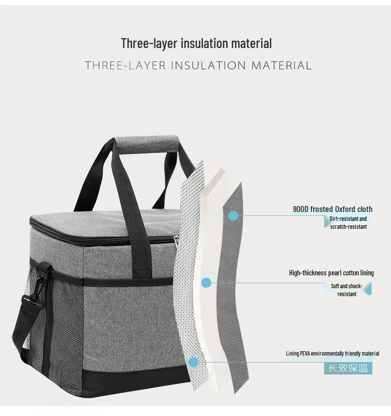 Large Waterproof Insulated Picnic and Lunch Bag with Ice Pack