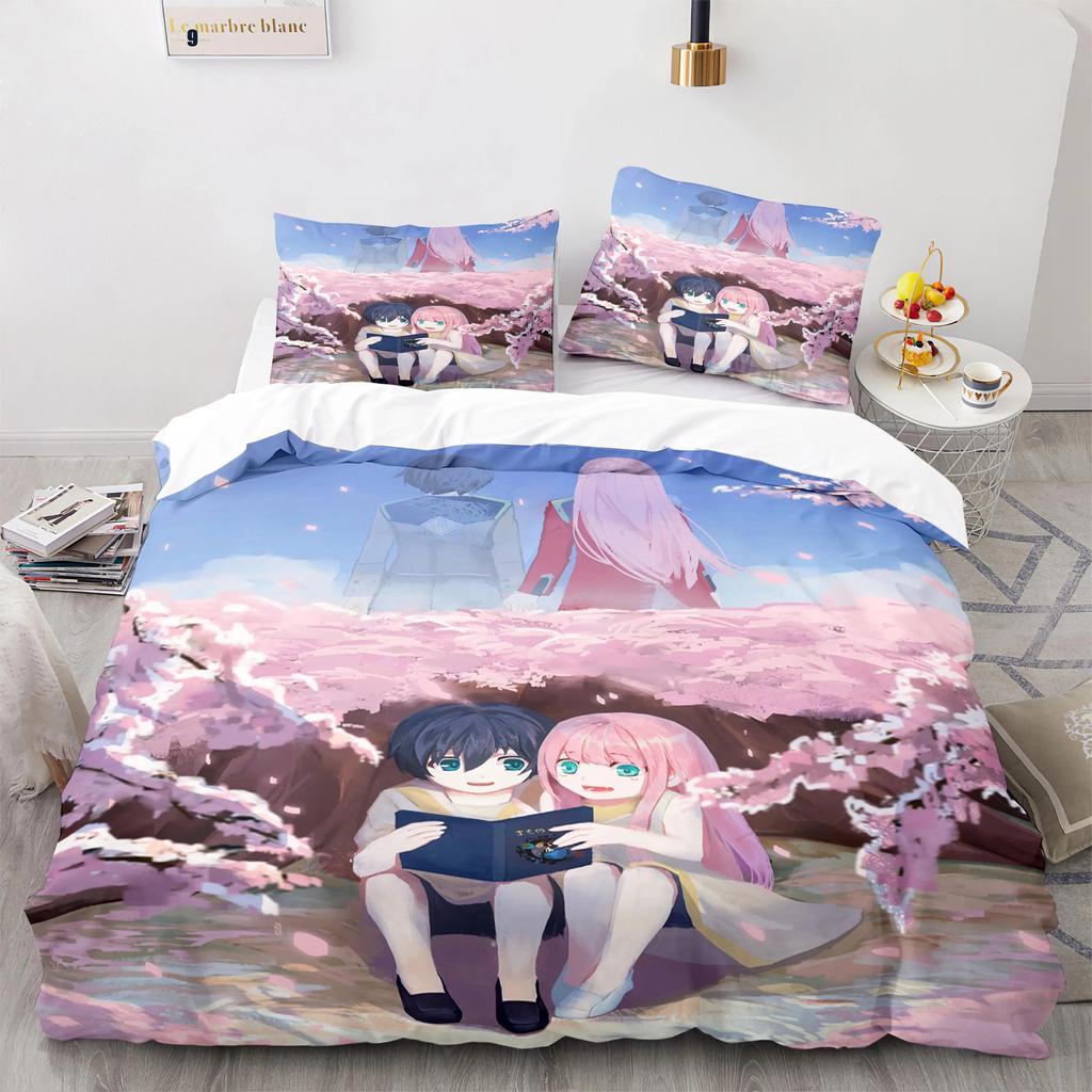 Комплект постельного белья Nwe Darling In The Franxx, покрывало, односпальное, двуспальное, двуспальное, двуспальное, двуспальное, комплект постельного белья, пододеяльник для семьи, 23 шт.